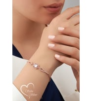 BAGET TAŞLI BİLEKLİK ÖZEL GÜNLER GOLD-ROSE-GÜMÜŞ RENK 925 AYAR GÜMÜŞ BİLEKLİK (Rose)