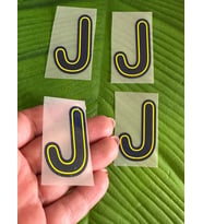 5X4 CM 4 ADET J HARFİ TRANSFER BASKI ARMA (Lacivert)