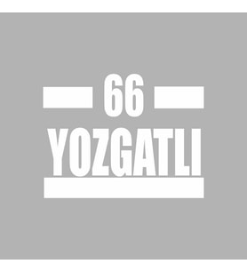 66 Yozgatlı Araba Sticker siyah 16x9 CM (Beyaz)