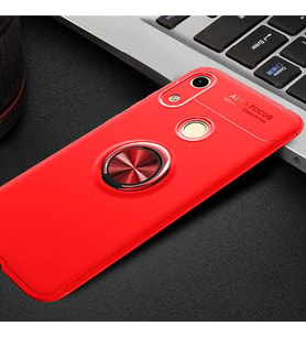 Huawei Honor 8A Kılıf Yüzüklü Magnetli Ravel Case (Kırmızı)