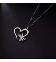 Kuaförlere Özel Tasarım 24 Ayar Has Altın Kaplama Gümüş Kolye (Gümüş)