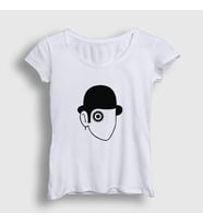 Presmono Kadın Sarı Eye Film Otomatik Portakal A Clockwork Orange T-Shirt 242208tt (Beyaz)