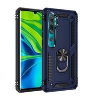 Xiaomi Mi Note 10 Kılıf Yüzüklü Zırh Tank Vega (Mavi)