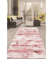 Dijital Kaymaz Taban Yıkanabilir Modern Renkli Salon Halısı Mutfak Halısı Yolluk ND-HT-1309 (Pembe)