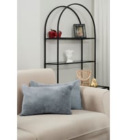 Formeya Çift Tarafı Wellsoft Kumaş 2'li 35x55 cm Hediyelik Dekoratif Pelüş Kırlent Kılıfı Yastık Kılıfı (Gri)