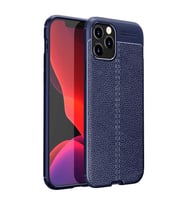 Uyumlu Model Apple iPhone 12 Pro Kılıf Deri Tarzı Niss Silikon Case (Lacivert)