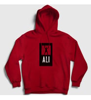 Presmono Unisex Gri Victory Muhammed Ali Kapüşonlu Sweatshirt 231059tt (Kırmızı)