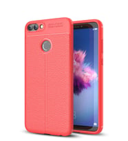 Microsonic Huawei P Smart Kılıf Deri Dokulu Silikon (Kırmızı)