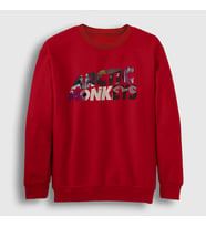 Presmono Unisex Beyaz Mask Arctic Monkeys Sweatshirt 14735tt (Kırmızı)