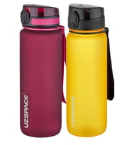 Uzspace 2'li Tritan Matara Seti 800 ml 14 Farklı Renk Seçeneği FiftyFifty (Kırmızı-Bej)
