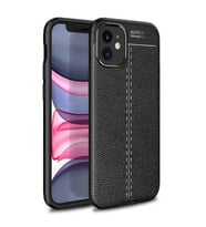 Apple IPhone 12 Mini Deri Görünümlü Firo Silikon Kılıf (Siyah)