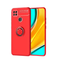 Xiaomi Redmi 9C Kılıf Yüzüklü Magnetli Ravel Case (Kırmızı)