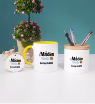 Maden Mühendisi Kupa Bardak Kırmızı Kalemlik ve Anahtarlık (Model 5)
