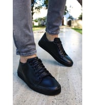FAST STEP Hakiki Deri Erkek Casual Ayakkabı 819MA501 (Siyah)