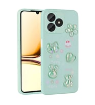 Realme C53 Kılıf Kabartma Figürlü Parlak Toys Oyuncak Silikon Kılıf (Açık Yeşil)