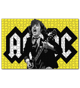 Cakapuzzle ACDC Angus Young Sarı Zemin  Puzzle Yapboz MDF (Ahşap) (500 Parça)