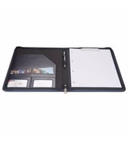 Kapaklı Sekreterlik Padfolio Fermuarlı A4 100 Yaprak Kapasiteli Vegan 25,5x34 cm (Lacivert)