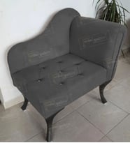 Yeni Model Ters Kol Tekli Köşe Koltuğu Josefin Bench Siyah Ayak (Antrasit)