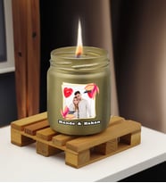 BK Gift Kişiye Özel DTF Fotoğraflı İsimli Renkli Cam Kavanozda Kokulu Mum-1(13 Renk Seçeneği), Arkadaşa Hediye, Sevgiliye Hediye, Doğum Günü Hediyesi (Gold)