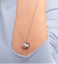Mode Silver Saklı inci rose gold gümüş kolye (Gümüş)