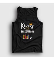 Presmono Unisex Beyaz King Of Backgammon Oyun Tavla Atlet 418302tt (Siyah)