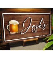 BK Gift Kişiye Özel Kabartma Tasarım Ahşap Bar Tabelası 61cm, Home Bar Tabela, Rustik Ev Dekorasyonu, Duvar Dekoru (Model 2)