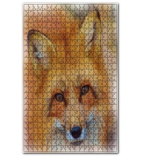 Cakapuzzle Sevimli Kahverengi Tilki Çizim Puzzle Yapboz MDF (Ahşap) (500 Parça)