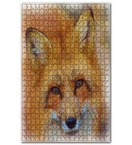 Cakapuzzle Sevimli Kahverengi Tilki Çizim Puzzle Yapboz MDF (Ahşap) (500 Parça)