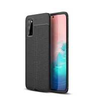 Galaxy S20 Kılıf Zore Niss Deri Desenli Silikon Kılıf (Siyah)