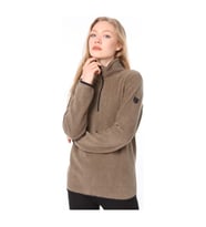Ghassy Co. Kadın Yarım Fermuarlı Spor Polar Sweatshirt 9 Renk (Açık Haki)
