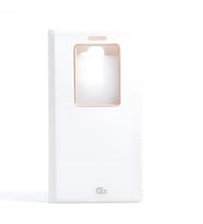 LG G2 Kılıf Dolce Kapaklı Kılıf (Beyaz)