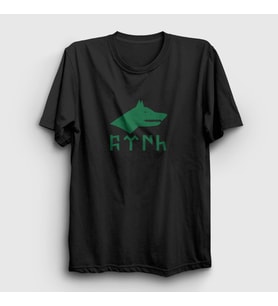 Presmono Unisex Beyaz Göktürk Bayrağı Türk Yazılı Kurt Bozkurt T-Shirt 474910tt (Siyah)