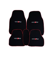 Honda 5 Parça Nakışlı Oto Halı Paspas / Honda Araç Oto Boyun Yastık (Siyah-Gri)