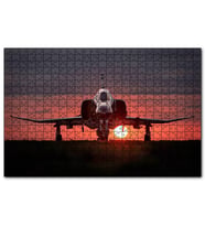 Cakapuzzle F4 Phantom Süpersonik Jet ve Günbatımı  Puzzle Yapboz MDF (Ahşap) (1000 Parça)