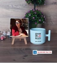 Halaya Hediye Fotoğraflı Dekoratif Taş, Kupa Bardak Beyaz Hediye (Model 12)