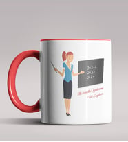 Kişiye Özel Matematik Öğretmeni Tasarımlı Siyah Renk Kupa 3 (Kırmızı)