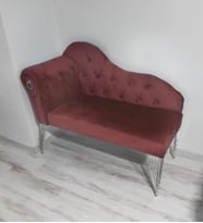 Metalda Josefin Bench Koltuk Berjer Gümüş Seri 120 Cm (Pembe)