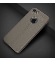 Apple iPhone 5 Kılıf Zore Niss Deri Desenli Silikon Kılıf (Gri)