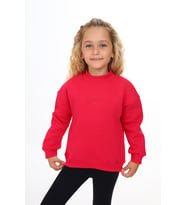 Toontoy Kız Çocuk Nakışlı Sweatshirt (Koyu Fuşya)