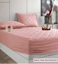 Formeya Pamukkale Alez Renkli %100 Pamuk Kapitone Sıvı Geçirmez Alez Yatak Koruyucu (Pembe)