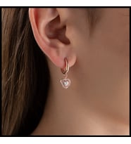 Gümüşistan 925 Ayar Gümüş Kalp Küpe (Rose)