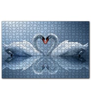 Cakapuzzle Gölde Kuğu Çifti  Puzzle Yapboz MDF (Ahşap) (500 Parça)