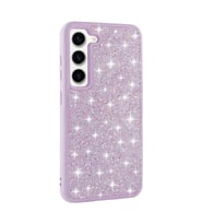 Galaxy S23 Kılıf Parlak Taşlı Tasarım Pırlanta Kılıf (Lila)
