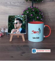 Savcı Fotoğraflı Dekoratif Taş, Kupa Bardak Beyaz Hediye (Model 13)