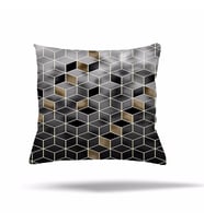 Mermer Geometrik Yaprak Desen Gizli Fermuarlı Yastık Kılıfı Kırlent Kılıfı Koltuk Yastık Kılıfı  (Hardal)
