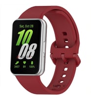 Sneezy Samsung Galaxy Fit 3 Kordon PureLux Soft Yumuşak Silikon Kordon Kayış (Koyu Kırmızı)