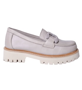 Mammamia D24ya-3165 Kadın Deri Tokalı Casual Ayakkabı (Gri)