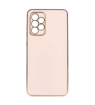 Samsung Galaxy A52 Kılıf Kenarları Gold Kamera Korumalı Renkli Pastel Silikon Açık Yeşil BARK (Rose - Gold)