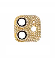 Uyumlu Model Apple iPhone 12 Mini Full Taşlı Kamera Lens Koruyucu Çerçeveli Koruyucu CL-08 (Gold)