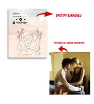35x50 kişiye özel spotify barkodlu kanvas tablo (Pembe)